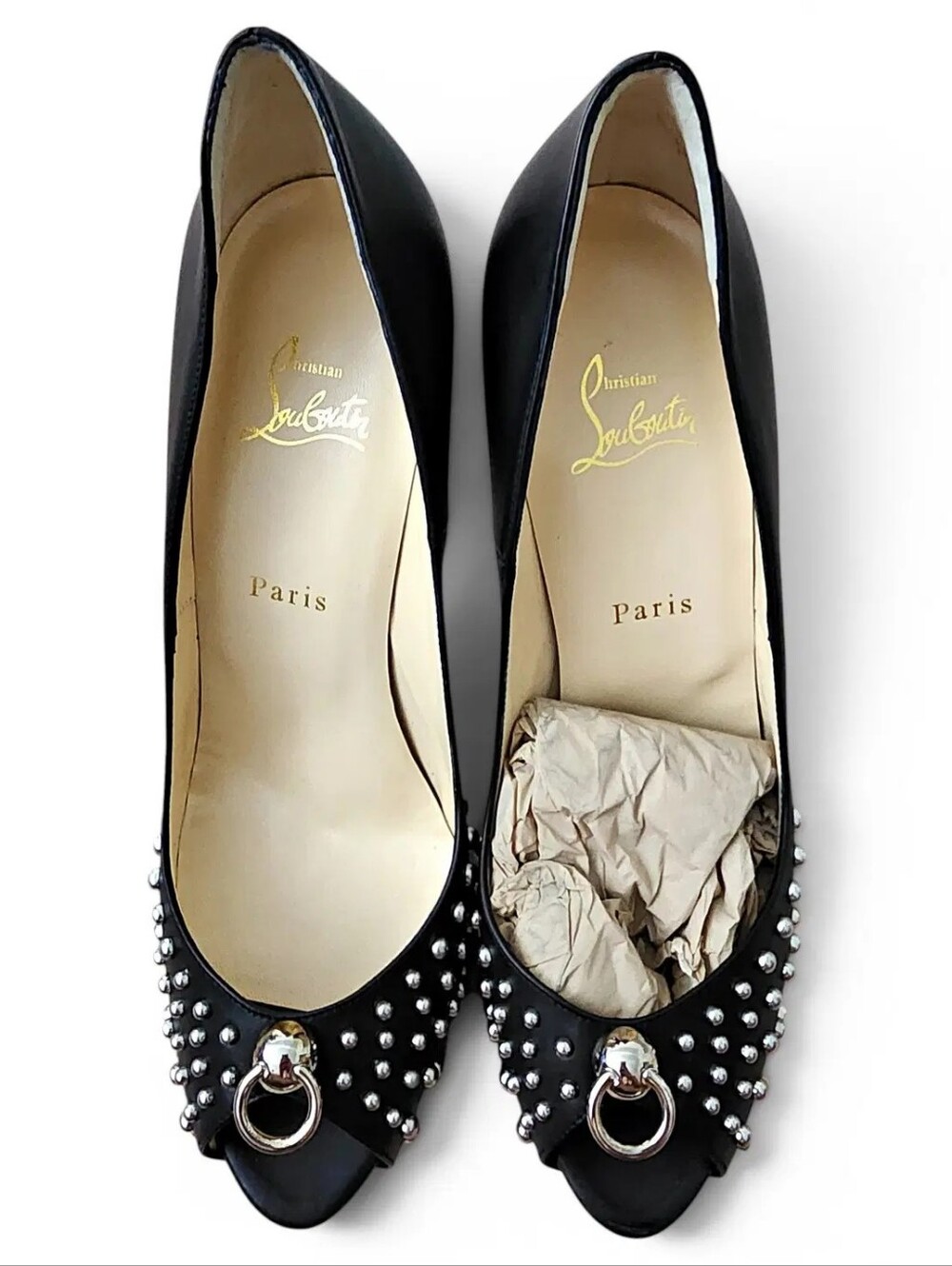 Brand New & Unworn Christian Louboutin Vendo Knock 120 Open Toe Pumps, Size 41